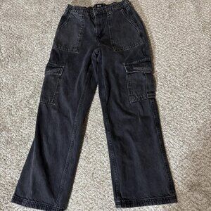 BDG Skate Jeans Mens 29x31 Black Relaxed Straight Cargo Denim Charcoal Wash